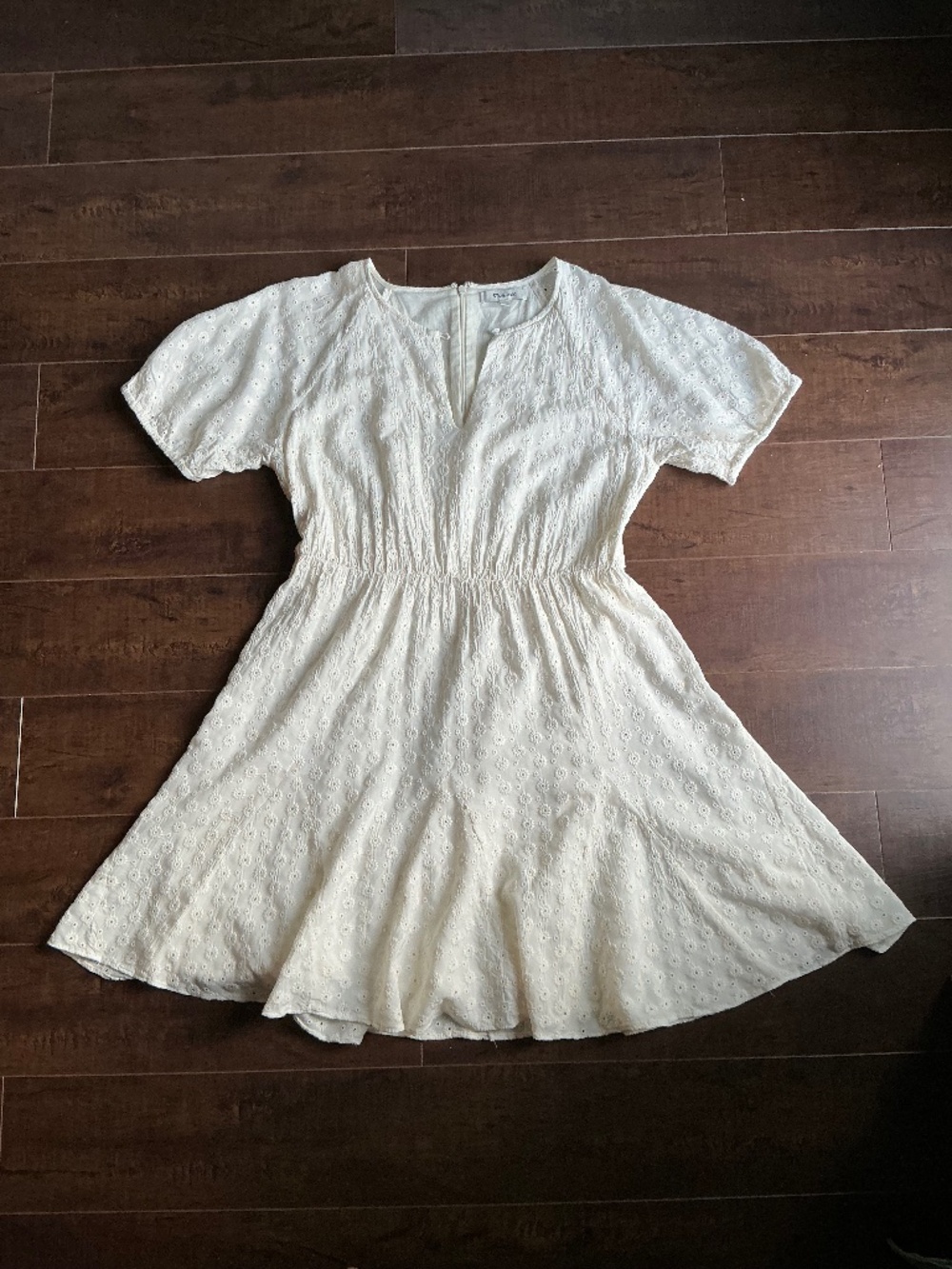 Madewell | Daisy eyelet mini dress antique white size Small women (cottagecore)